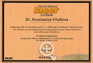 Certificate of Attendance Diode Laser 940 nm, Waterlase Er., Cr.,: YSGG All Tissue Laser